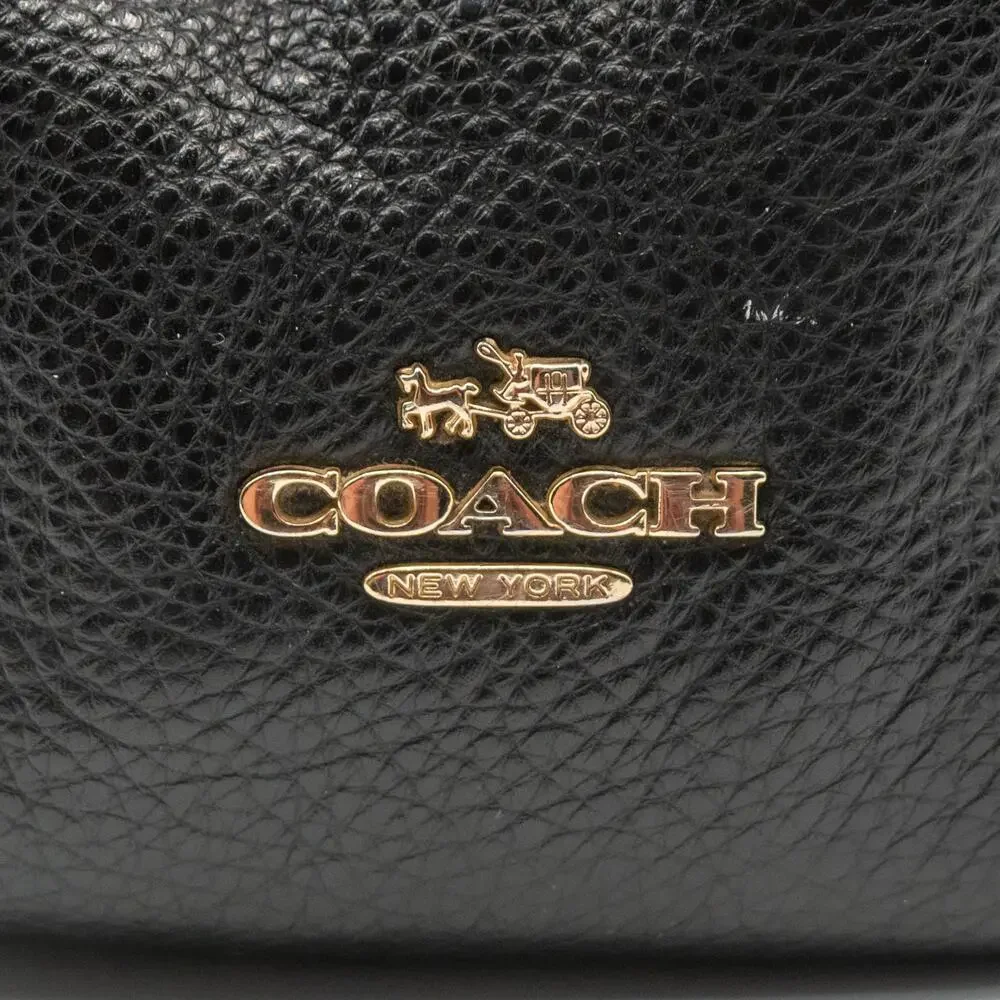 Large Black Leather Satchel Bag COACH Madison Phoebe Shoulder Bag Handbag #35723 - Picture 8 of 10